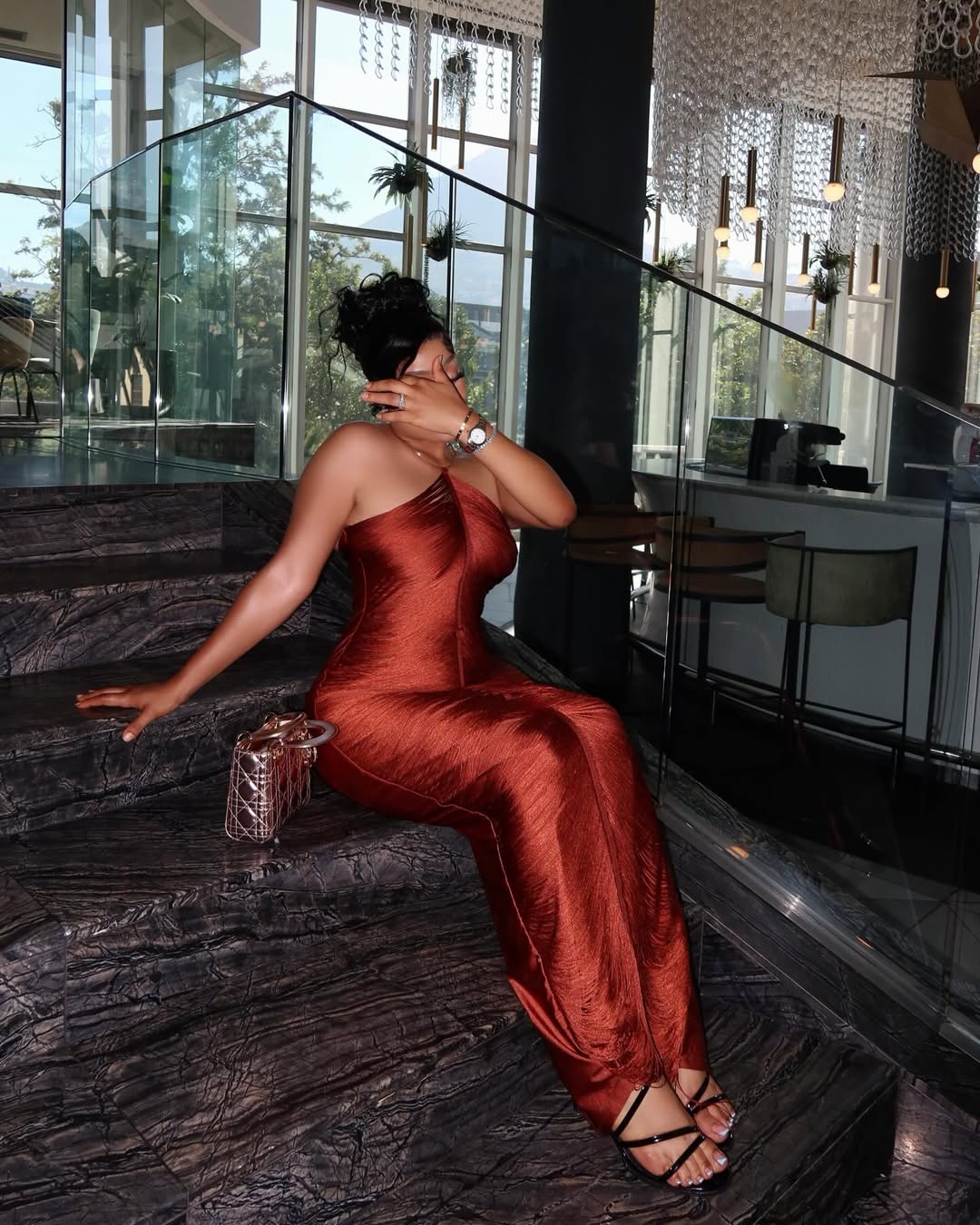 Luxe Textured Halter Gown with Hourglass Fit